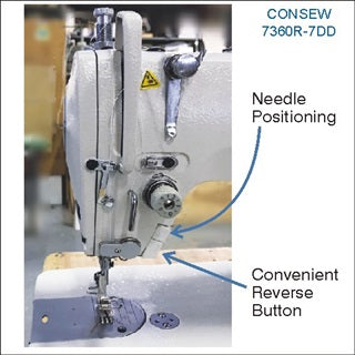 Consew 7360R-7DD High Speed Single Needle, Drop Feed Lockstitch Sewing Machine