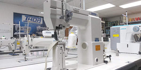 THOR GC8810 Post Bed Top and Bottom Feed Roller Foot Sewing Machine