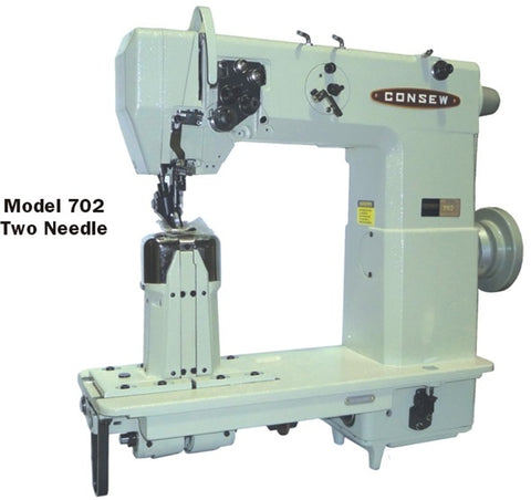 Consew 702 Double Needle Top and Bottom Roller Feed Sewing Machine