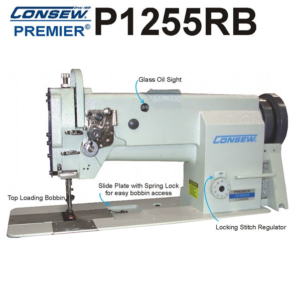 Consew P1255RB Top Load Bobbin Walking Foot Sewing Machine P1255RBL-18  P1255RBLH-18